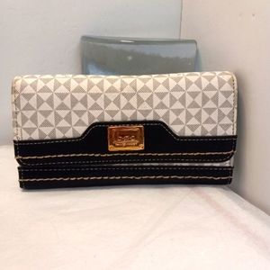 Boc Born Concept Wallet Womans Black & White trifold